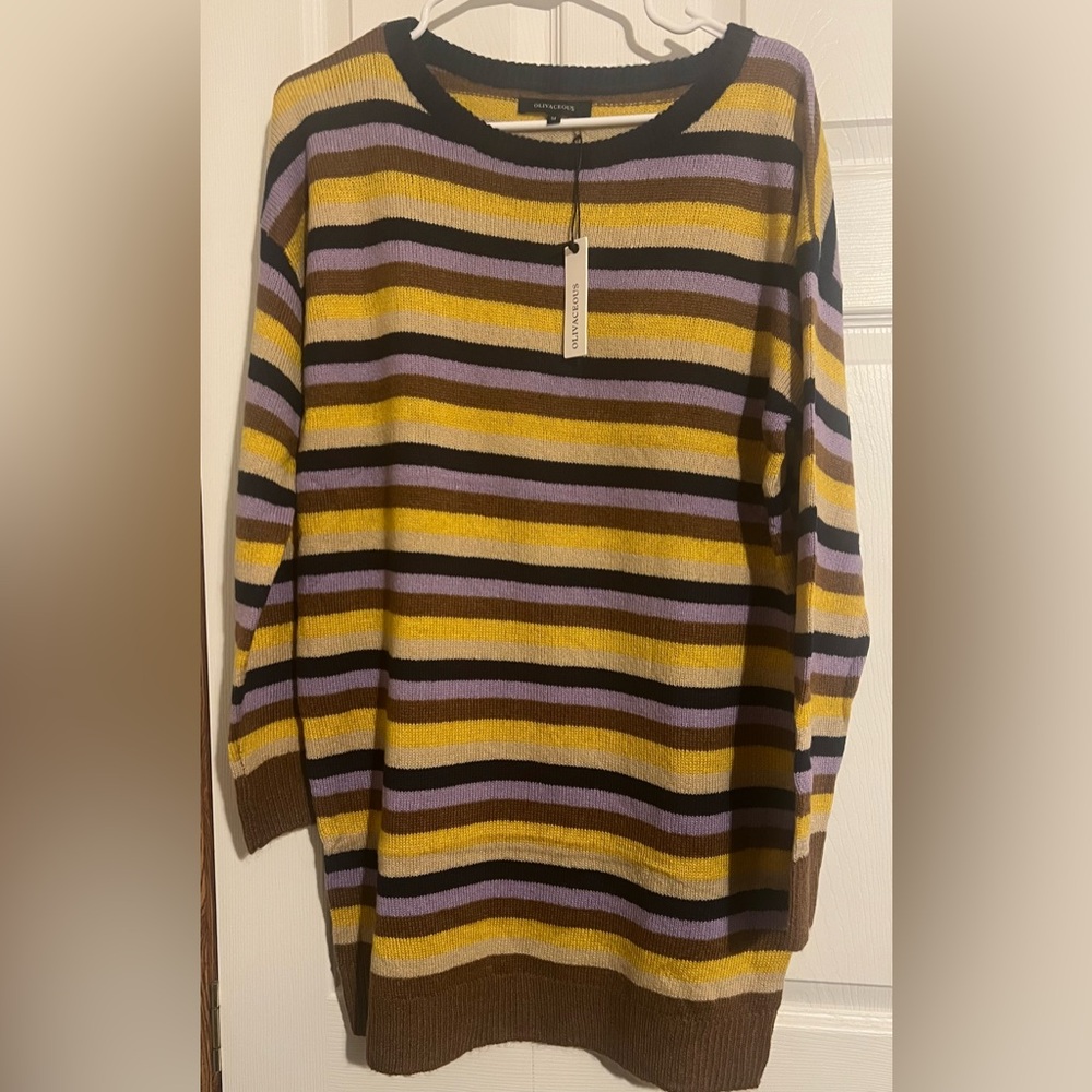 Olivaceous Striped Sweater NWT
size Medium